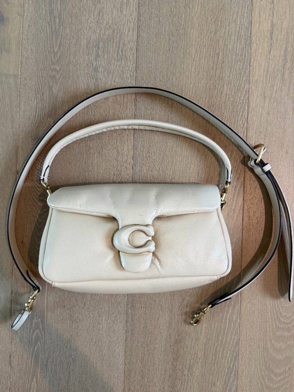 Coach Pillow Tabby Leather Shoulder Bag Ivory